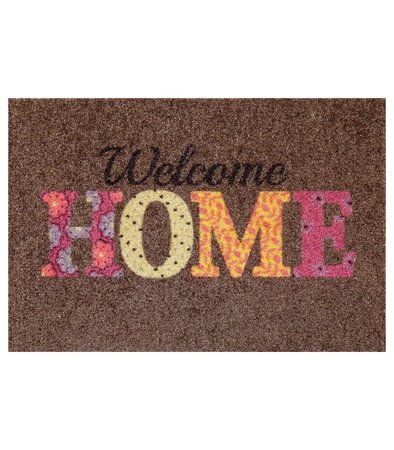 Tapis d'entrée imprimé Welcome Home multicolore