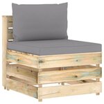 vidaXL Canapé de jardin 3 places avec coussins bois imprégné de vert