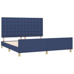 vidaXL Cadre de lit avec tête de lit Bleu 160x200 cm Tissu