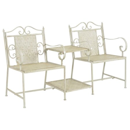 vidaXL Banc de jardin à 2 places 161 cm Acier Blanc