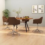 vidaXL Chaises pivotantes à manger lot de 4 marron tissu