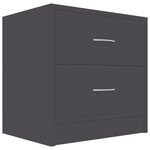 vidaXL Tables de chevet 2 Pièces Gris 40 x 30 x 40 cm Aggloméré