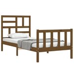 vidaXL Cadre de lit avec tête de lit marron miel simple bois massif