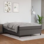 vidaXL Sommier à ressorts de lit Gris 140x200 cm Similicuir