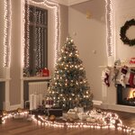 vidaXL Guirlande lumineuse à LED groupées 400LED Blanc chaud 7 4 m PVC