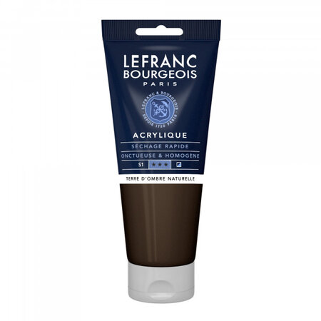 Peinture acrylique en tube - terre d'ombre naturelle - 200ml - lefranc & bourgeois