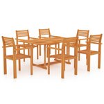 vidaXL Ensemble de salle à manger de jardin 7 Pièces Bois de teck massif