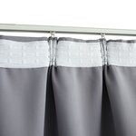 vidaXL Rideaux occultants avec crochets 2 Pièces Gris 140x245 cm