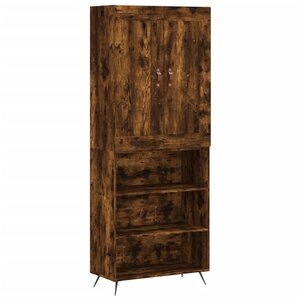 vidaXL Buffet haut Chêne fumé 69 5x34x180 cm Bois d'ingénierie