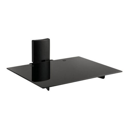 MELICONI Support Appareil Audio Vidéo - Poids max : 12 Kg - Verre trempé, ABS et acier - Dimmensions: L 38 x P 30 cm