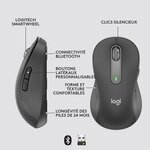 Souris sans fil logitech signature m650 l - gauche - pour mains larges  silencieuse  bluetooth  boutons programmables - graphite