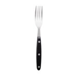 Fourchette à viande 200 mm manche noir - lot de 12 - olympia -  - acier inoxydable 200