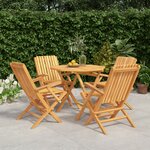 vidaXL Ensemble à dîner de jardin 5 Pièces Bois de teck massif