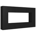 vidaXL Ensemble de meubles TV 8 Pièces Noir Aggloméré