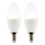 Lot de 2 ampoules LED Flamme 5W E14 400lm 6500K