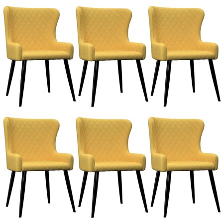 vidaXL Chaises à manger lot de 6 jaune tissu