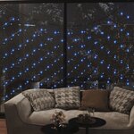 vidaXL Filet lumineux bleu de Noël 4x4 m 544 LED Intérieur/extérieur