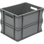 Bac de rangement norme Europe,  gerbable 20 litres - polypropylène gris anthracite