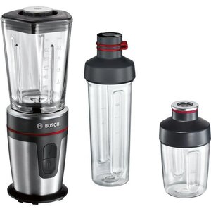 Bosch mini blender mixx2go - 350 w- 2 vitesses-bol mixeur 600ml- lames inox- fonction glace pilée - noir et inox brossé