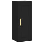 vidaXL Buffet haut Noir 34 5x34x180 cm Bois d'ingénierie