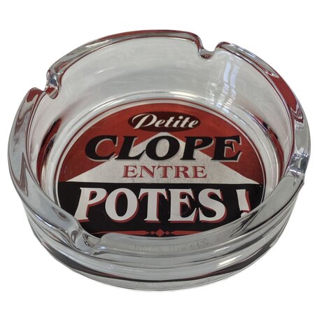 Cendrier en verre - clope entre potes