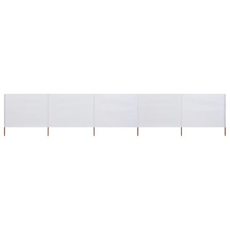 vidaXL Paravent 5 panneaux Tissu 600 x 120 cm Blanc sable
