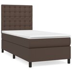 vidaXL Lit à sommier tapissier avec matelas Marron 100x200 cm