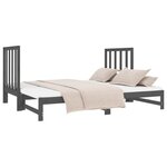 vidaXL Lit coulissant Gris 2x(90x190) cm Bois de pin massif