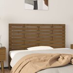 vidaXL Tête de lit murale Marron miel 141x3x63 cm Bois massif de pin