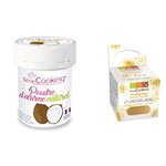 Arôme alimentaire naturel en poudre noix de coco + paillettes dorées