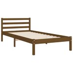 vidaXL Cadre de lit tête de lit marron miel 100x200 cm bois massif