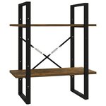 vidaXL Bibliothèque 2 niveaux Chêne fumé 60x30x70 cm Bois d'ingénierie