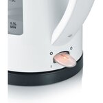 SEVERIN WK3494 Bouilloire pratique 1,5 L, ébullition rapide, Arrêt automatique, Ouverture XXL, Range câble, Socle 360°, Blanc