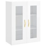 vidaXL Buffet haut Blanc brillant 69 5x34x180 cm Bois d'ingénierie