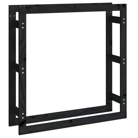 vidaXL Support pour bois de chauffage Noir 100x25x100 cm Bois de pin