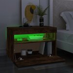 vidaXL Meubles TV 2 Pièces avec lumières LED Chêne fumé 60x35x40 cm