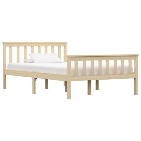 vidaXL Cadre de lit Bois clair Bois de pin massif 120x200 cm
