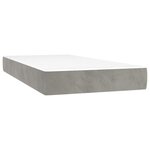 vidaXL Sommier tapissier matelas et LED Gris clair 100x200 cm Velours
