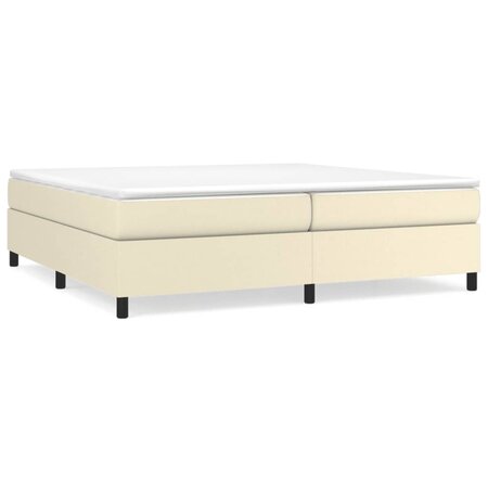 vidaXL Sommier à ressorts de lit Crème 200x200 cm Similicuir