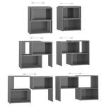 vidaXL Meuble TV Gris brillant 104x30x52 cm Aggloméré
