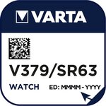 Pile oxyde argent pour montres v379 (sr63) sr521sw 1 55 volt 14 mah varta