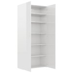 vidaXL Armoire à chaussures Blanc brillant 80x35 5x180 cm Aggloméré