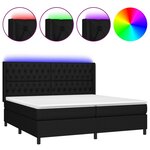 vidaXL Sommier tapissier et matelas et LED Noir 200x200 cm Tissu