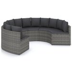 vidaXL Salon de jardin 6 Pièces avec coussins Résine tressée Gris