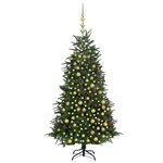 vidaXL Arbre de Noël artificiel avec LED et boules vert 240 cm PVC PE
