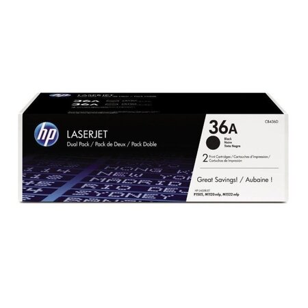 Hp 36a pack de 2 toners laserjet noirs authentiques (cb436ad) pour hp laserjet m1120/m1522/p1505