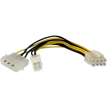 Startech.com adaptateur d’alimentation eps 15 cm 4 broches vers 8 broches avec lp4 - f/m