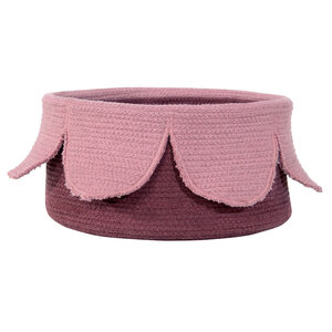 Panier de rangement pétales rose cendré et aubergine 20 x Ø 33 cm