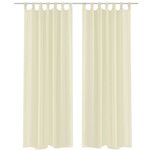 vidaXL Rideau fin Crème 140x175 cm 2 Pièces