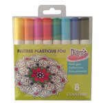Diam’s Set de 8 feutres pour Plastique Fou
